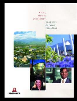 Graduate Catalog Azusa Pacific University