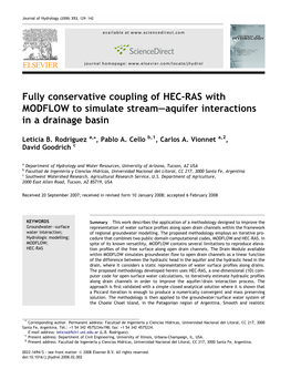 Fully Conservative Coupling of HEC-RAS with MODFLOW to Simulate Stream–Aquifer Interactions in a Drainage Basin