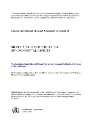 Silver and Silver Compounds: Environmental Aspects