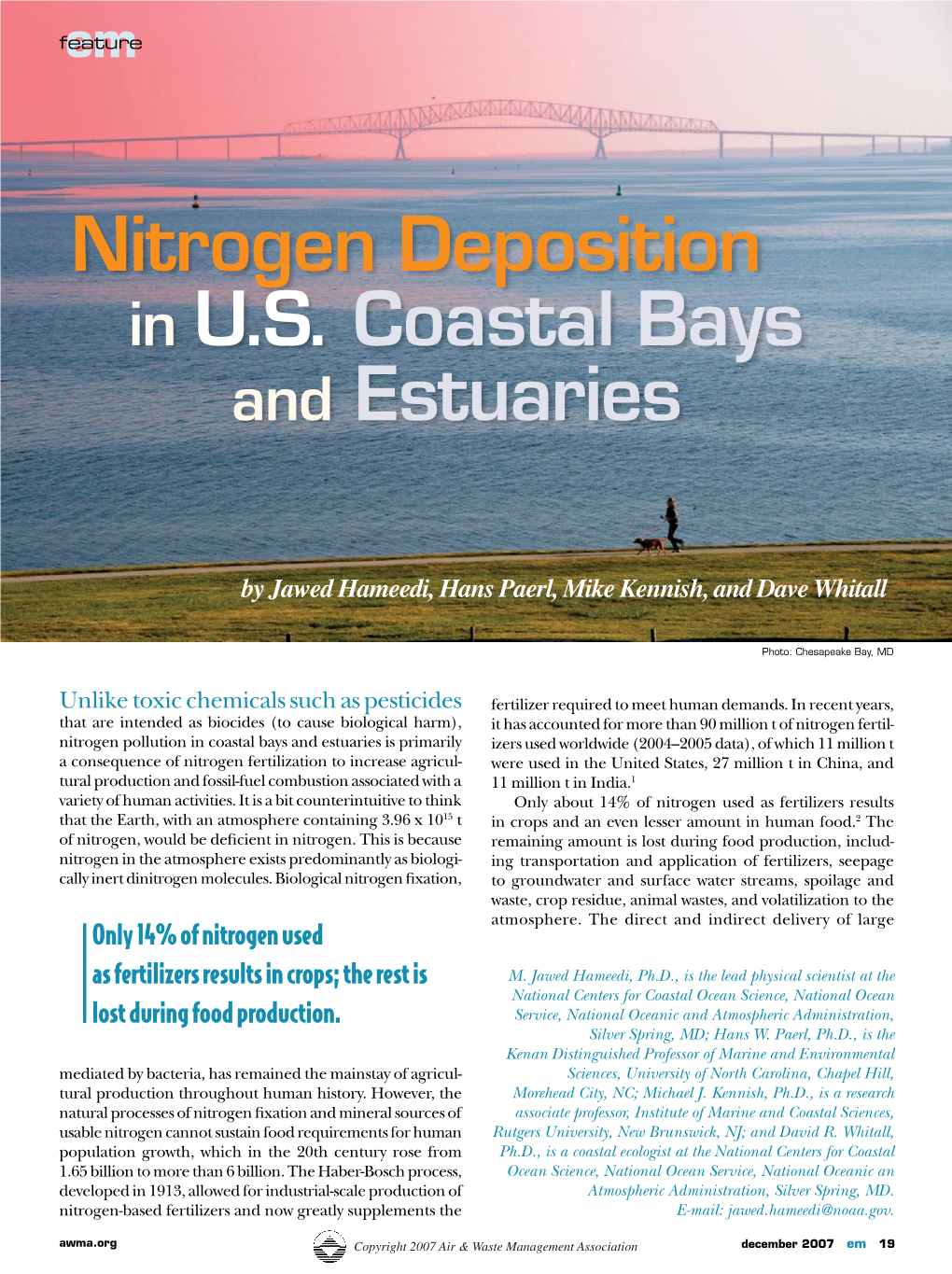 Nitrogen Deposition in U.S. Coastal Bays and Estuaries