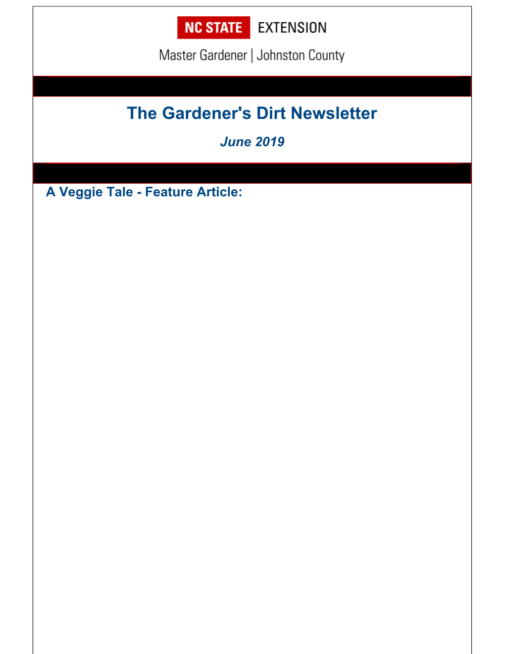 The Gardener's Dirt Newsletter June 2019