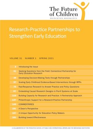 Research-Practice Partnerships to Strengthen Early Education