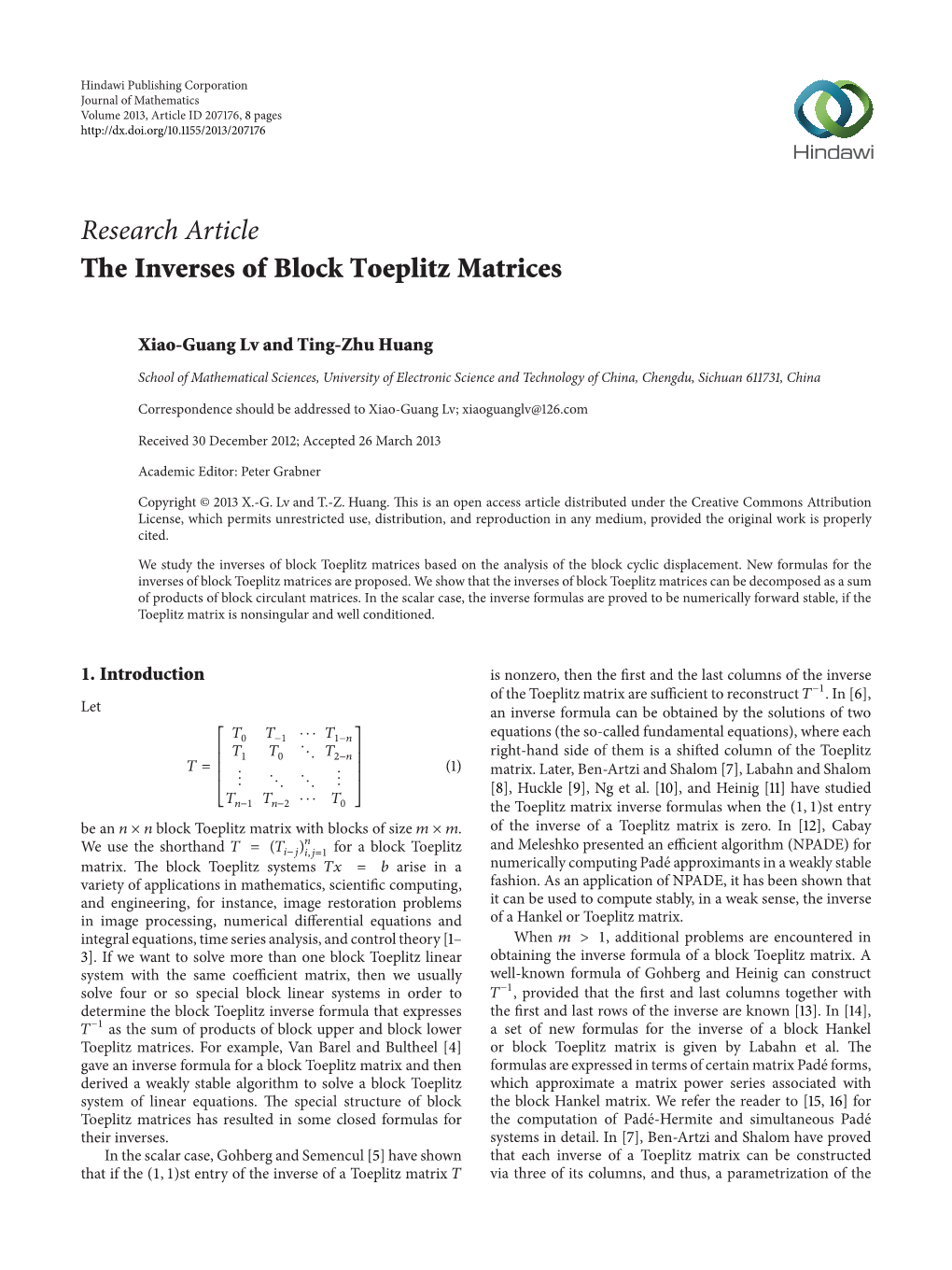 The Inverses of Block Toeplitz Matrices
