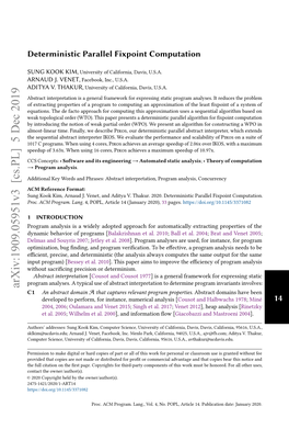 Deterministic Parallel Fixpoint Computation