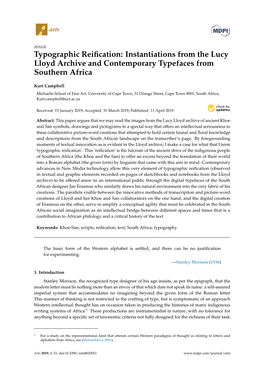 Typographic Reification: Instantiations from the Lucy Lloyd Archive And