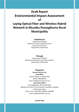 Environmental Impact Assessment of Laying Optical Fiber and Wireless Hybrid Network in Khumbu Pasanglhamu Rural Municipality