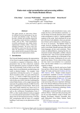 Finite-State Script Normalization and Processing Utilities: the Nisaba Brahmic Library