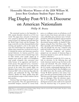 Flag Display Post-9/11: a Discourse on American Nationalism Phillip M