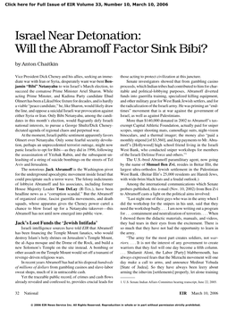 Israel Near Detonation: Will the Abramoff Factor Sink Bibi?