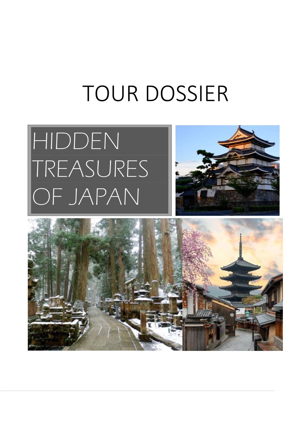 Tour Dossier Hidden Treasures of Japan