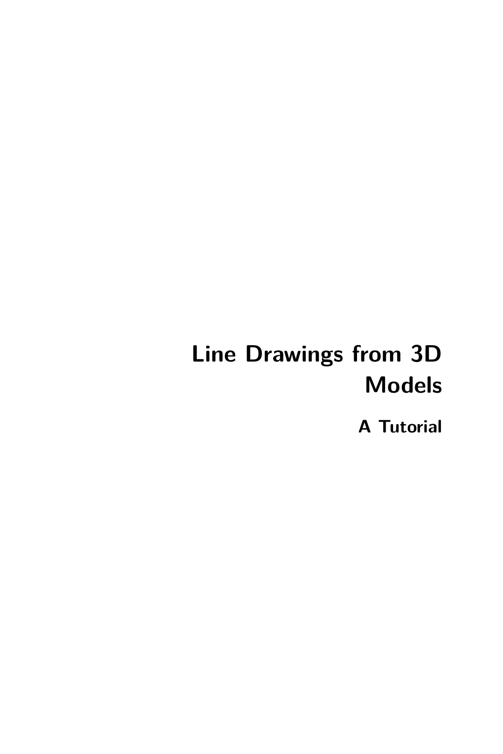 Line Drawings from 3D Models