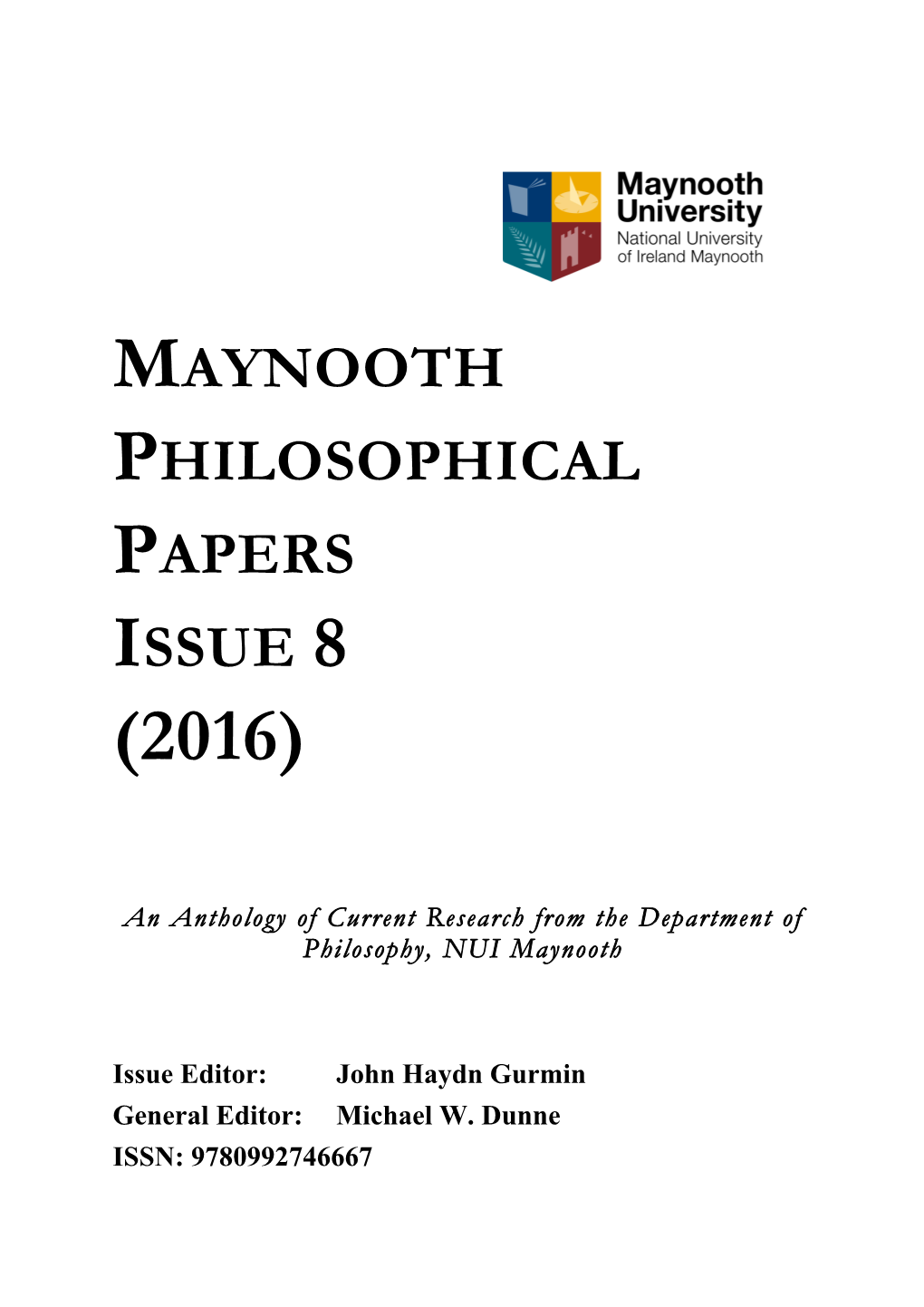 Maynooth Philosophical Papers Issue 8 (2016)