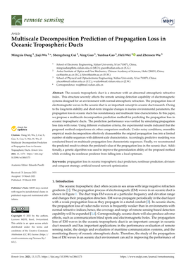 Multiscale Decomposition Prediction of Propagation Loss in Oceanic Tropospheric Ducts