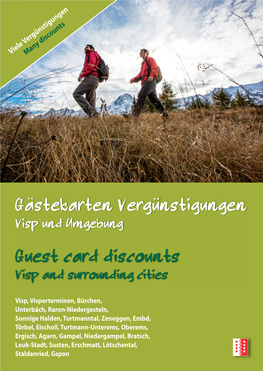 Gastekarten Vergunstigungen Guest Card Discounts