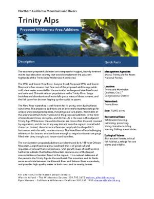 Trinity Alps Proposed Wilderness Area Additions