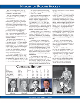 Hockey Media Guide 2012-13 Pages History.Indd