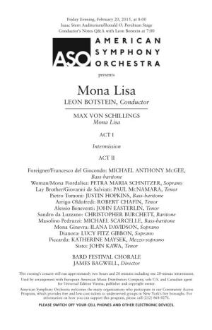 Mona Lisa LEON BOTSTEIN, Conductor