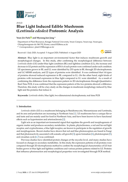 Lentinula Edodes) Proteomic Analysis