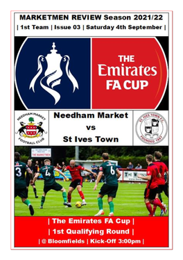 Needham Market Football Club Welcome and Chairman's Notes