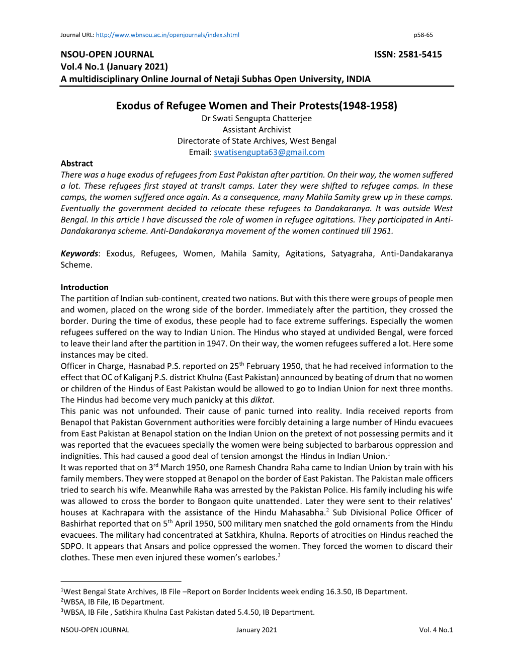 Exodus of Refugee Women and Their Protests(1948-1958)