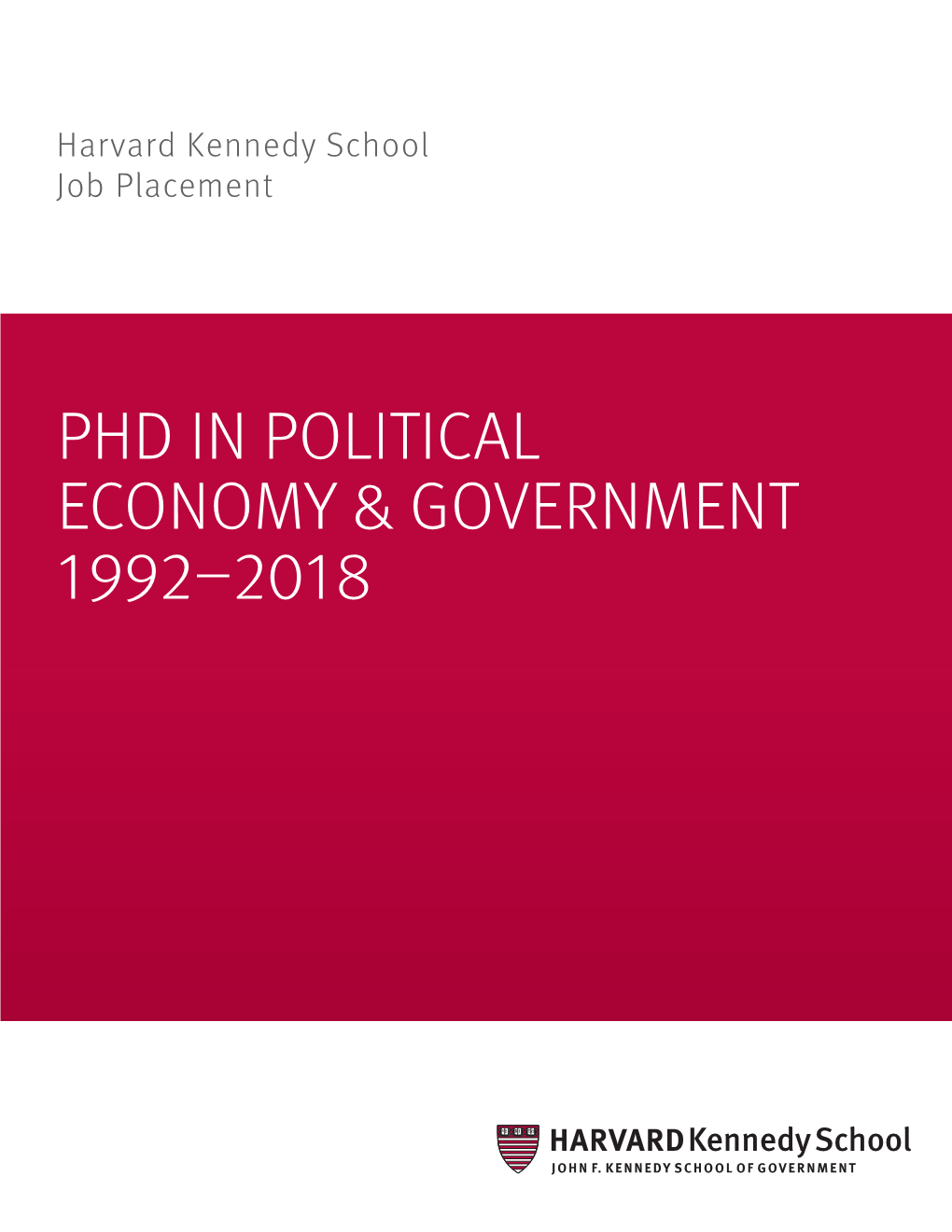 Phd in Political Economy & Government 1992–2018