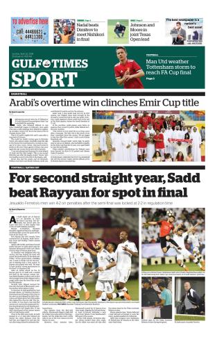 For Second Straight Year, Sadd Beat Rayyan for Spot in Final