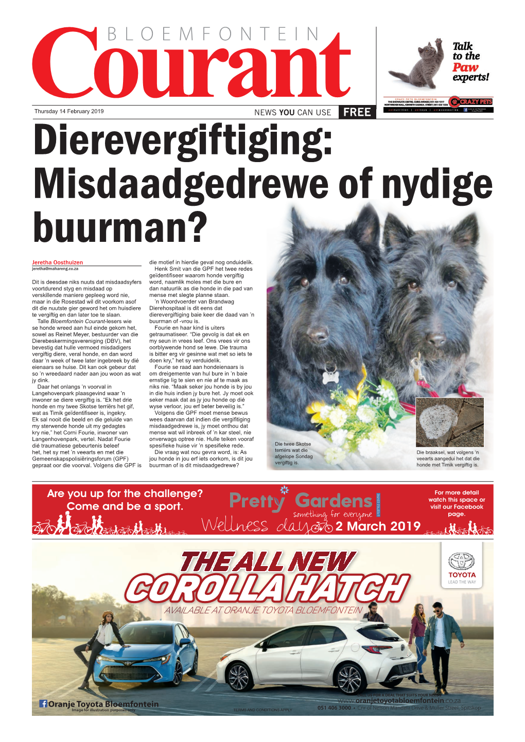 Bloemfontein Courant-Lesers Wie Buurman of -Vrou Is