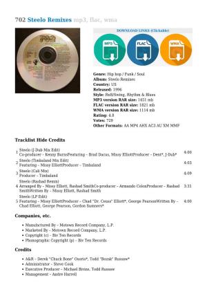702 Steelo Remixes Mp3, Flac, Wma