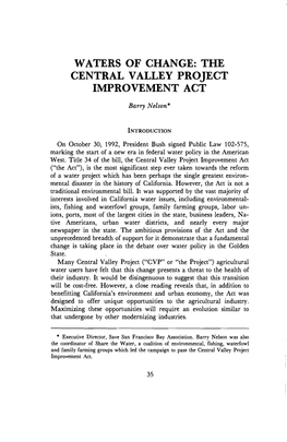 The Central Valley Project Improvement Act