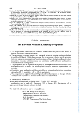 The European Nutrition Leadership Programme