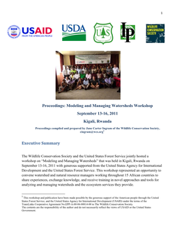 Proceedings: Modeling and Managing Watersheds Workshop September 13-16, 2011 Kigali, Rwanda