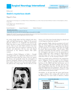 Stalin's Mysterious Death Miguel A