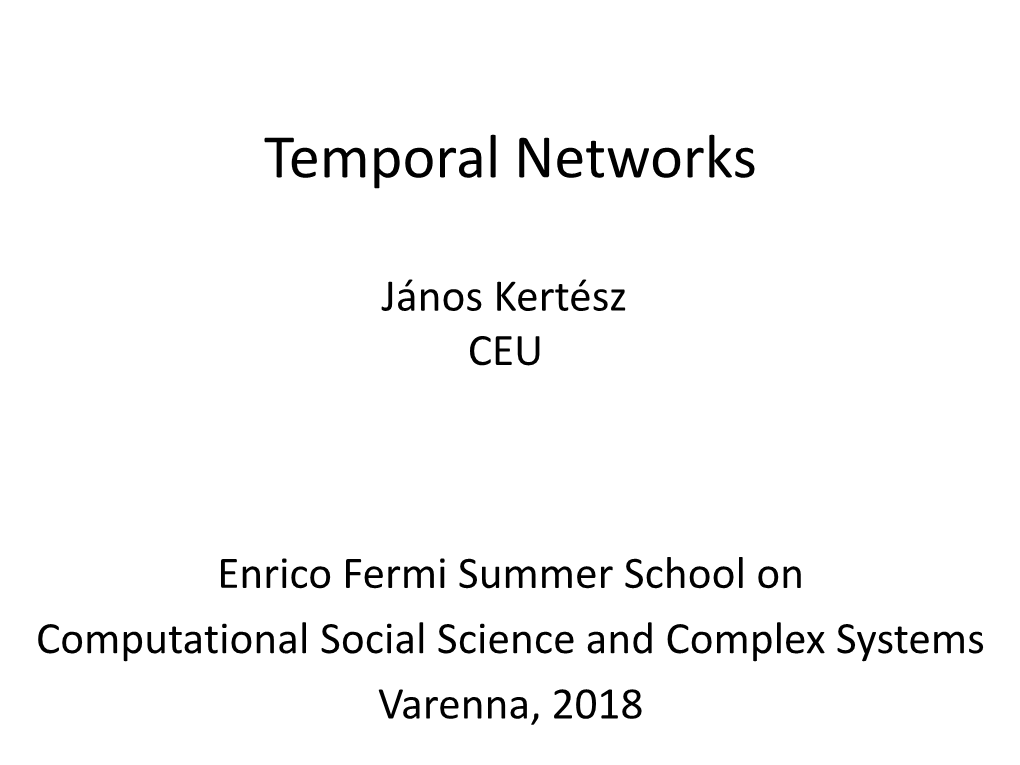 Temporal Networks