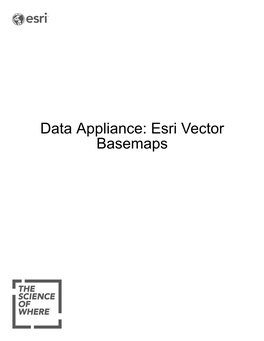 Data Appliance: Esri Vector Basemaps