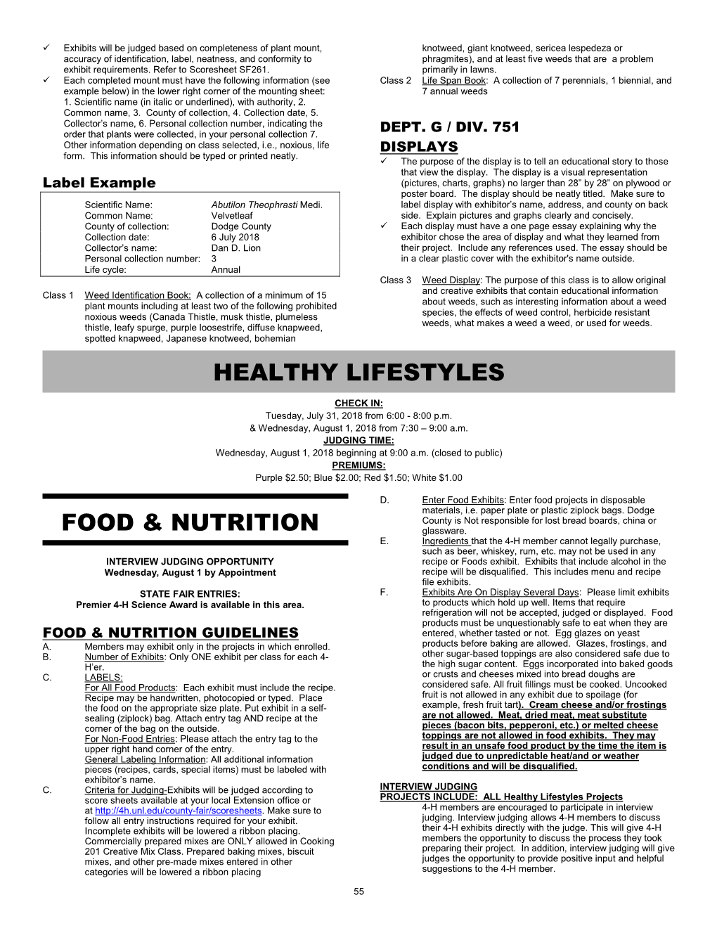 Food & Nutrition Healthy Lifestyles