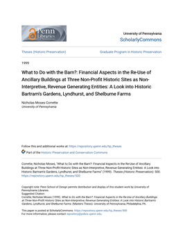 Financial Aspects in the Re-Use of Ancillary Buildings At