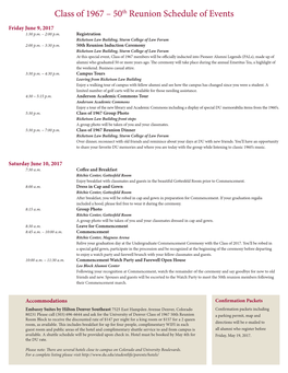 Class of 1967 – 50Th Reunion Schedule of Events