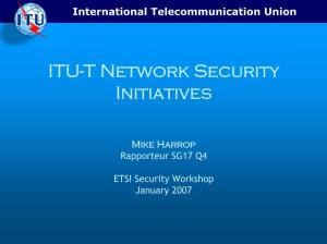 ITU-T Security Initiatives