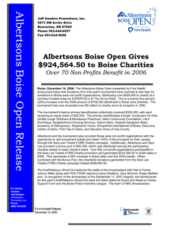 Albertsons Boise Open Release