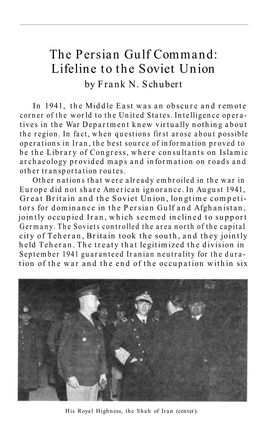 The Persian Gulf Command: Lifeline to the Soviet Union by Frank N