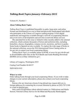 Talking Book Topics January-February 2015