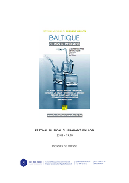 Dossier De Presse Du Festival Musical Du Brabant Wallon Télécharger Le