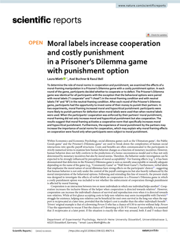 Moral Labels Increase Cooperation and Costly Punishment in a Prisoner's