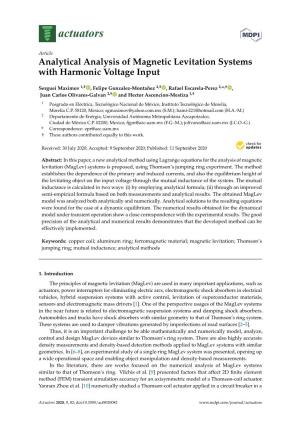Analytical Analysis of Magnetic Levitation Systems with Harmonic Voltage Input