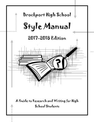 Brockport High School Style Manual