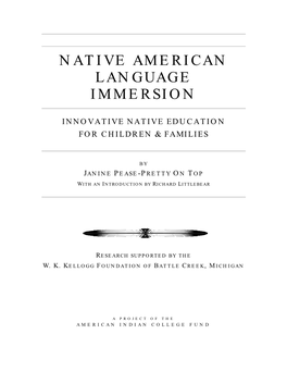 Native American Language Immersion