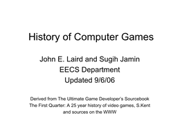 History of Computer Games