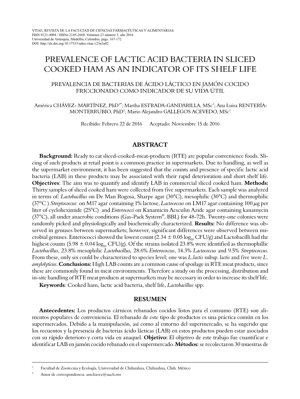 Prevalence of Lactic Acid Bacteria in Sliced Cooked Ham As an Indicator of Its Shelf Life