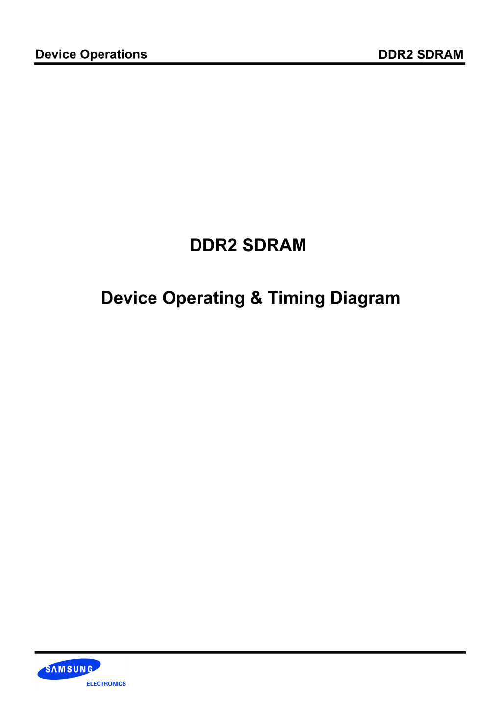 DDR2 SDRAM Device Operating & Timing Diagram