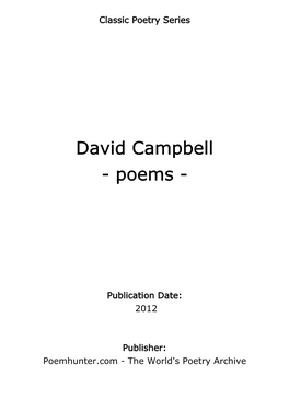 David Campbell - Poems
